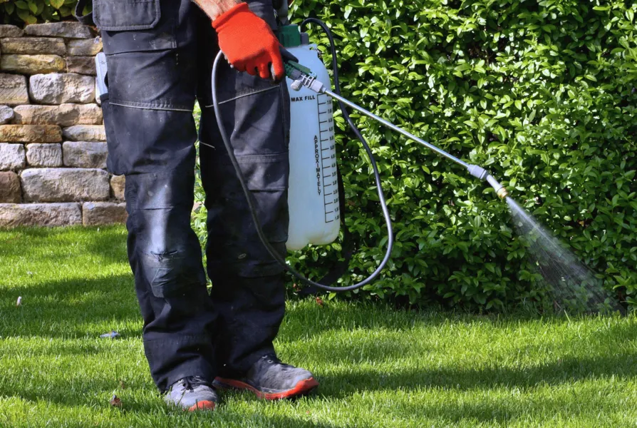 A view of a person spraying a pest spray