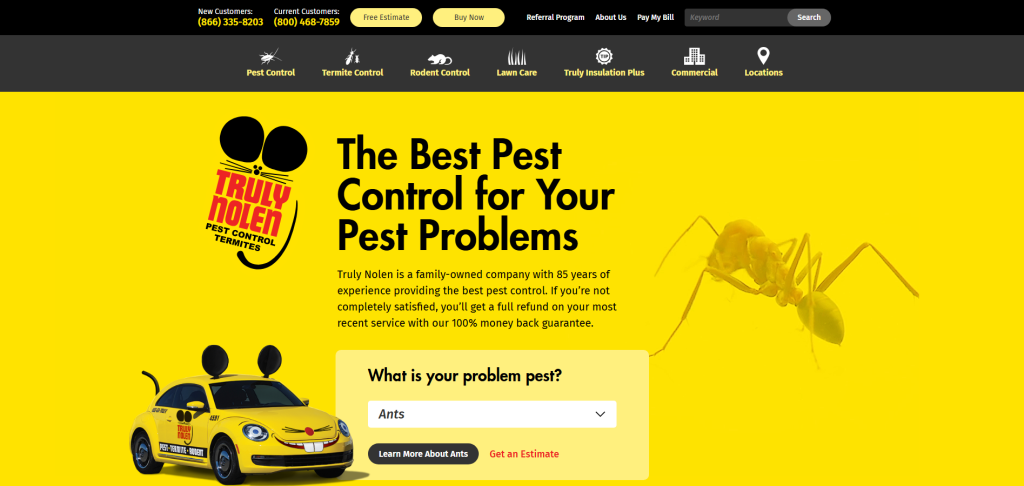 truly nolen pest control hero section