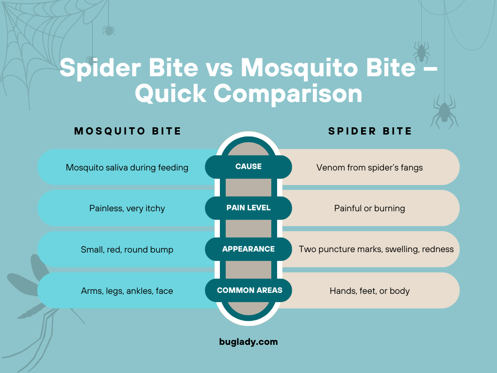 Spider Bite vs Mosquito Bite – Quick Comparison