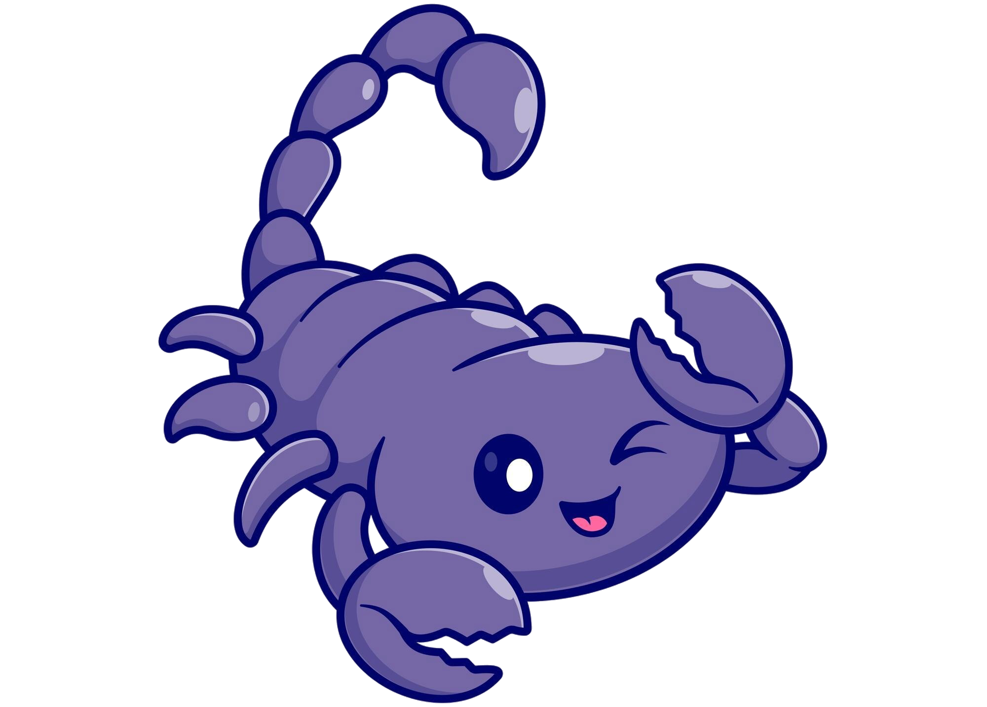 Cute cartoon scorpion illustration, showcasing a playful take on pest control