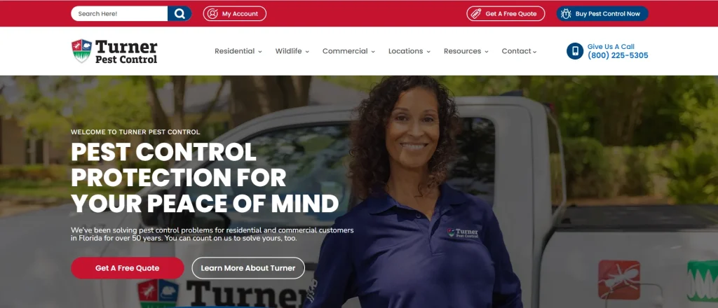 turnerpest control homepage preview