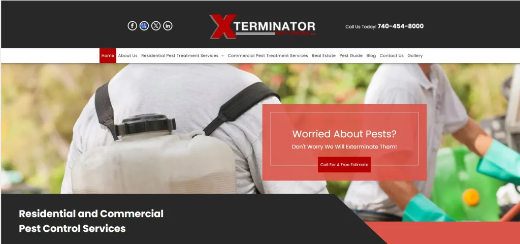 xterminator homepage preview
